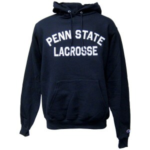 navy hooded sweatshirt with stitched twill Penn State Lacrosse
